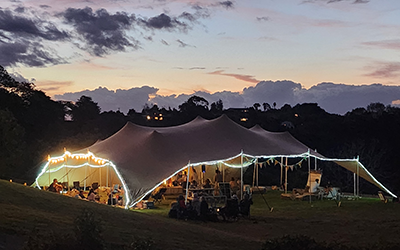 Mahu West Summer Fest marquee, evening, Mike Neil, 20240217