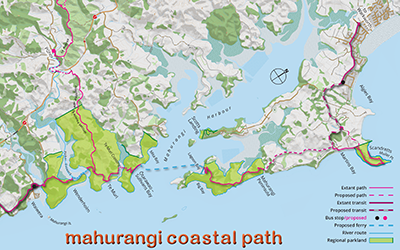 Mahurangi Coastal Path map