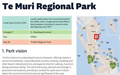 DRAFT Regional Parks Management Plan – Te Muri Regional Park