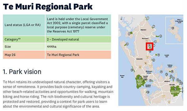 DRAFT Regional Parks Management Plan – Te Muri Regional Park