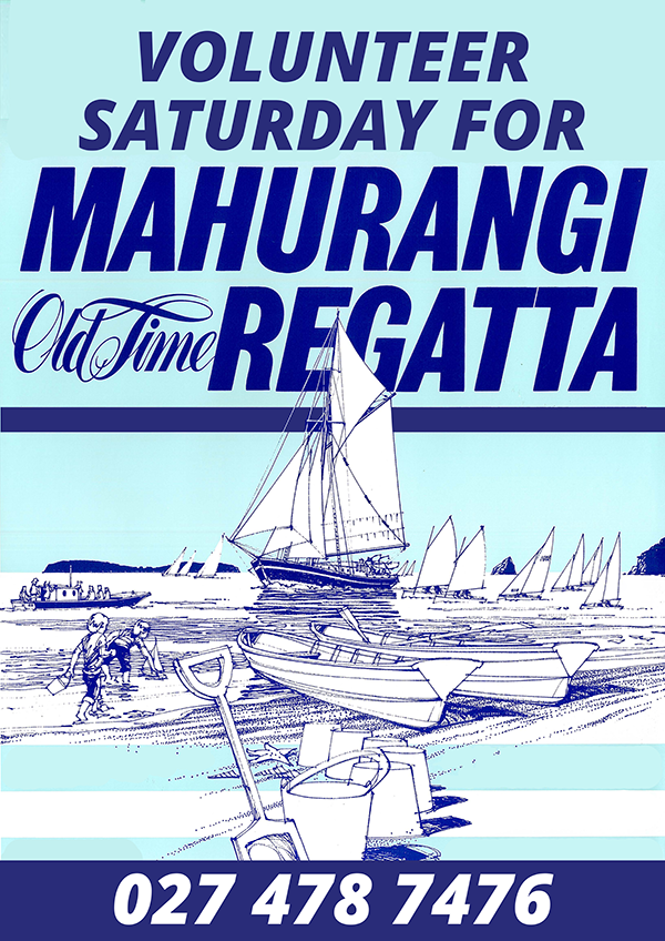 John Cole Mahurangi Regatta volunteer poster